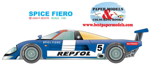 Сборная бумажная модель / scale paper model, papercraft Spice Fiero (BestPaperModels) 
