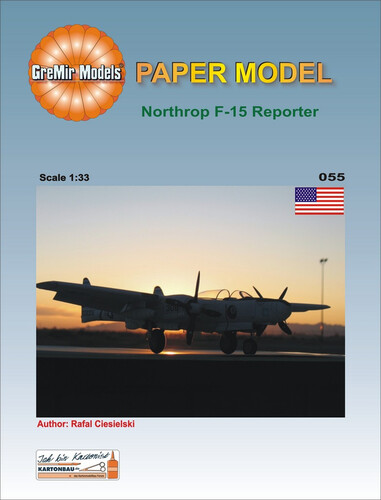 Сборная бумажная модель / scale paper model, papercraft Northrop F-15 Reporter (GreMir Models 055) 