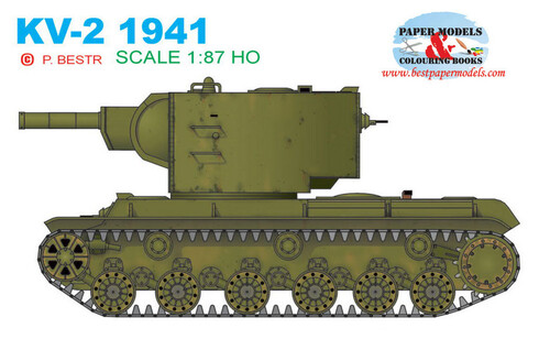 Сборная бумажная модель / scale paper model, papercraft KV-2 1941 (BestPaperModels) 