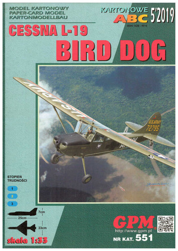 Сборная бумажная модель / scale paper model, papercraft Cessna L-19 "Bird Dog" (GPM 551) 