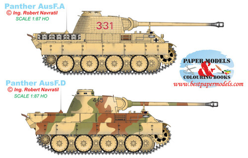 Сборная бумажная модель / scale paper model, papercraft Panther Ausf.A + Ausf.D (BestPaperModels) 