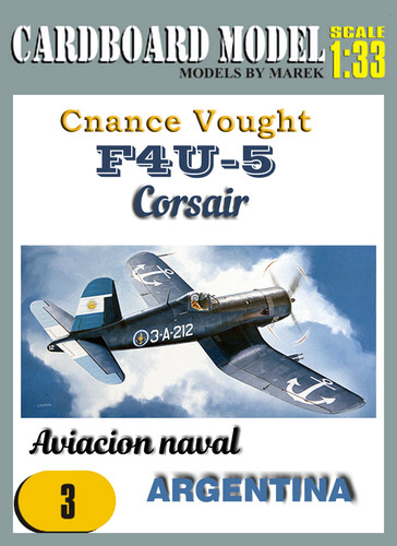 Сборная бумажная модель / scale paper model, papercraft Chance Vought F4U Corsair (перекрас Model cardboard) 