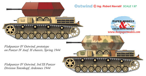 Сборная бумажная модель / scale paper model, papercraft Flakpanzer IV «Ostwind»(BestPaperModels) 