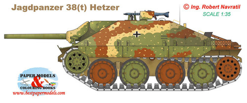 Сборная бумажная модель / scale paper model, papercraft Jagdpanzer 38(t) Hetzer (BestPaperModels) 