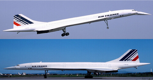 Сборная бумажная модель / scale paper model, papercraft Concorde Air France (перекрас Currell Graphics) 