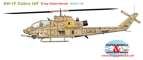 Сборная бумажная модель / scale paper model, papercraft AH-1F Cobra IAF (BestPaperModels) 