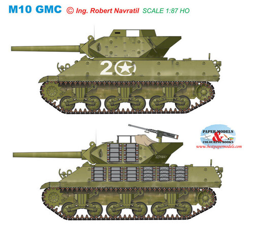 Сборная бумажная модель / scale paper model, papercraft M10 GMC (BestPaperModels) 