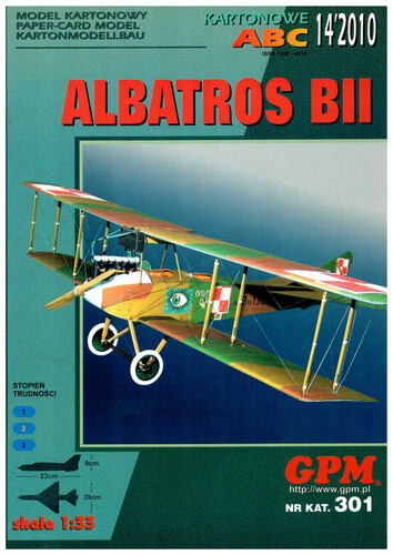 Сборная бумажная модель / scale paper model, papercraft Albatros B.II (GPM 301) 