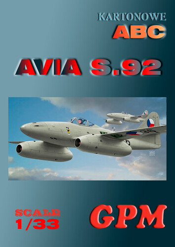Сборная бумажная модель / scale paper model, papercraft Avia S.92 (переркас GPM 186) 