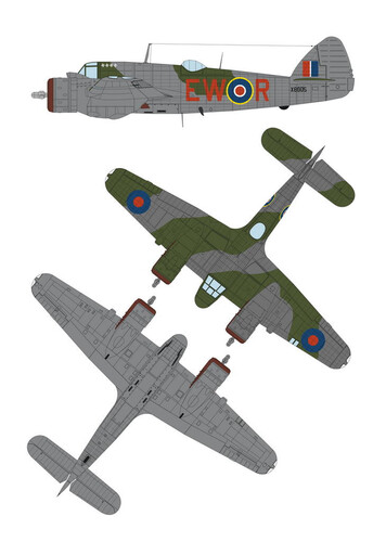 Сборная бумажная модель / scale paper model, papercraft Bristol Beaufighter Mk VI F (Model cardboard) 