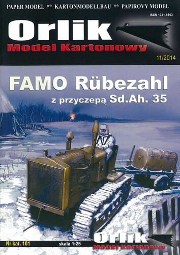 Сборная бумажная модель / scale paper model, papercraft FAMO Rubezahl + SdAh 35 (Orlik 101) 