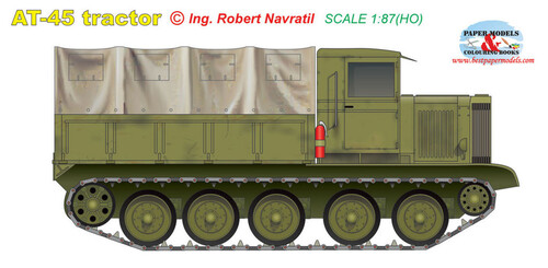 Сборная бумажная модель / scale paper model, papercraft AT-45 Tractor (BestPaperModels) 