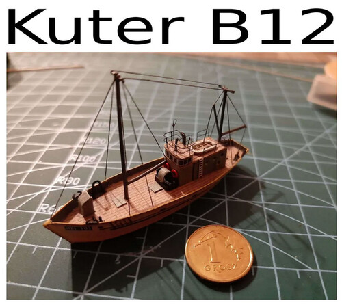 Сборная бумажная модель / scale paper model, papercraft Рыболовный катер B-12 