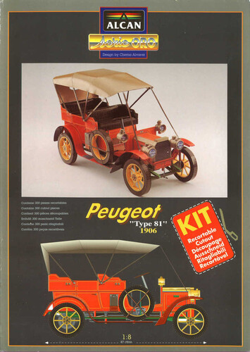 Сборная бумажная модель / scale paper model, papercraft Peugeot Type 81 1906 (Alcan) 
