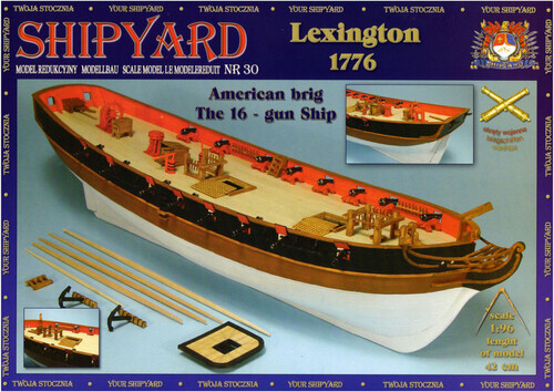 Сборная бумажная модель / scale paper model, papercraft Lexington 1776 (ShipYard 030)