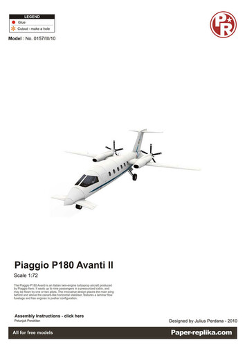 Сборная бумажная модель / scale paper model, papercraft Piaggio P-180 Avanti II (Paper-Replika) 