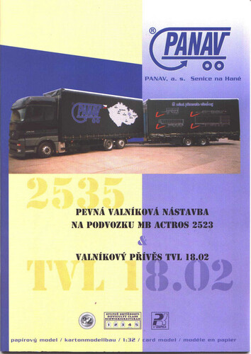 Сборная бумажная модель / scale paper model, papercraft Mercedes Benz 2535 TVL 18.02 (PK Graphica 32)