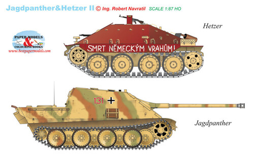 Сборная бумажная модель / scale paper model, papercraft Jagdpanther + Hetzer II (BestPaperModels) 