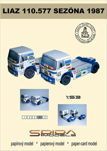 Сборная бумажная модель / scale paper model, papercraft Liaz 110.557 (Spida Models)