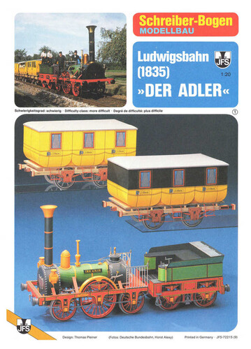 Сборная бумажная модель / scale paper model, papercraft Ludwigsbahn 1895 Der Adler (Schreiber-Bogen 72215)