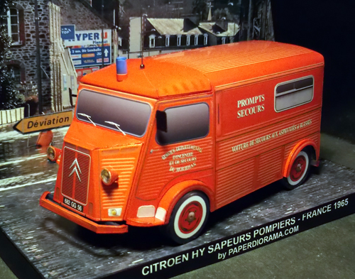 Сборная бумажная модель / scale paper model, papercraft Citroen HY 1965 Sapeurs Pompiers (Paperdiorama) 
