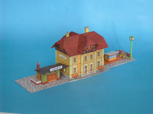 Сборная бумажная модель / scale paper model, papercraft Stare nadrazi (ABC 1973-02) 