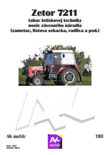 Сборная бумажная модель / scale paper model, papercraft Zetor 7211 (AK Models) 