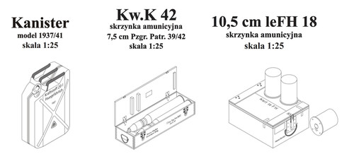 Сборная бумажная модель / scale paper model, papercraft Канистра, снарядный ящик (Wektor) 