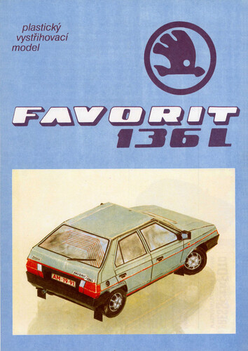Сборная бумажная модель / scale paper model, papercraft Skoda Favorit 136L 