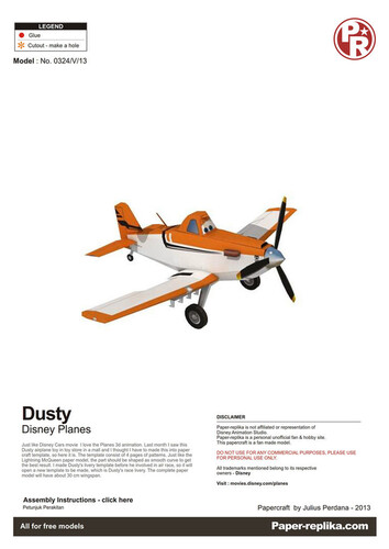 Сборная бумажная модель / scale paper model, papercraft Dusty Disney Planes (Paper-Replika) 