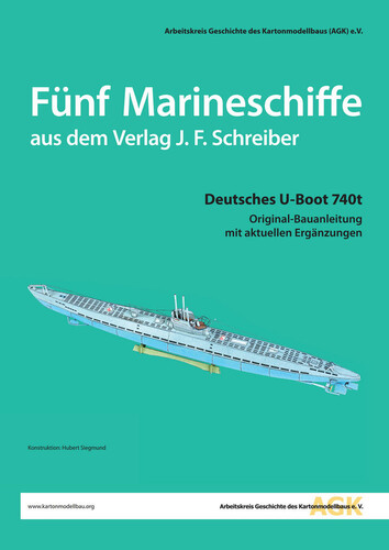 Сборная бумажная модель / scale paper model, papercraft Deutsches U-boot 740t (Schreiber-Bogen) 
