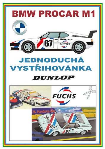 Сборная бумажная модель / scale paper model, papercraft BMW Procar M1 (BestPaperModels) 
