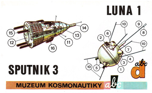 Сборная бумажная модель / scale paper model, papercraft Luna 1 + Sputnik 3 (ABC 1981-10) 