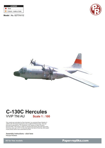 Сборная бумажная модель / scale paper model, papercraft C-130H Hercules TNI AU (Paper-Replika) 