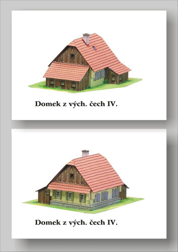 Сборная бумажная модель / scale paper model, papercraft Domek z vychodnich Cech IV (Milan Bartos) 