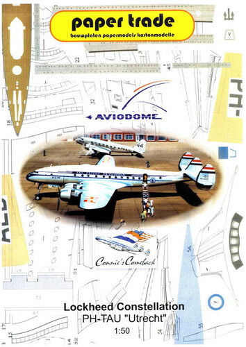 Сборная бумажная модель / scale paper model, papercraft Lockheed Constellation (PaperTrade) 
