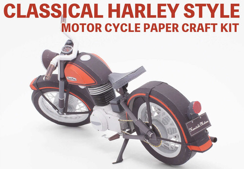 Сборная бумажная модель / scale paper model, papercraft Classical bike (Kamitoki) 