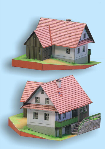 Сборная бумажная модель / scale paper model, papercraft Domek z vychodnich Cech III (Milan Bartos) 