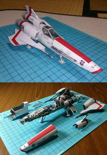 Сборная бумажная модель / scale paper model, papercraft Colonial Viper Mark II (uhu02) 