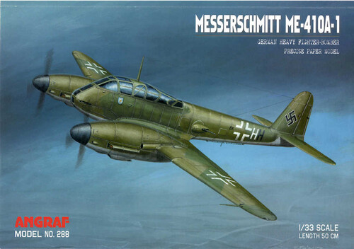 Сборная бумажная модель / scale paper model, papercraft Messerschmitt ME-410A-1 (Angraf 288) 