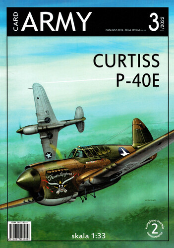 Сборная бумажная модель / scale paper model, papercraft Curtiss P - 40E Cardarmy 1/2022 