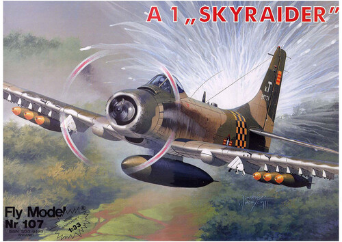 Сборная бумажная модель / scale paper model, papercraft A-1J Skyraider (Fly Model 107) 