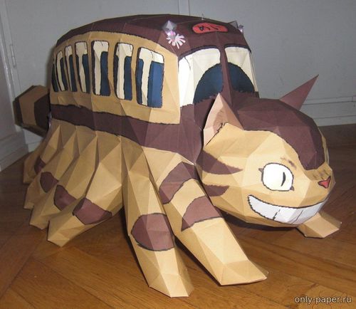 Сборная бумажная модель / scale paper model, papercraft Котобус / Catbus (Мой сосед Тоторо / My Neighbor Totoro) 