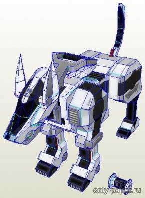 Сборная бумажная модель / scale paper model, papercraft R.I.C. Robotic Interactive Canine (Power Rangers) [Josh1533] 