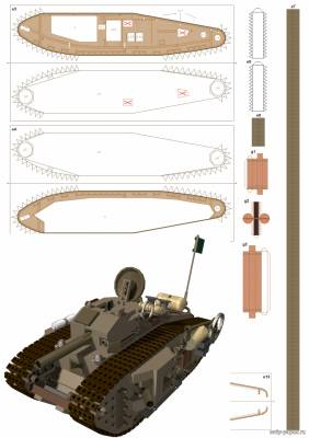 Модель Hatay Tank из бумаги/картона