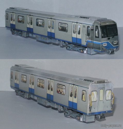 Модель вагона метро типа «Ока» из бумаги/картона