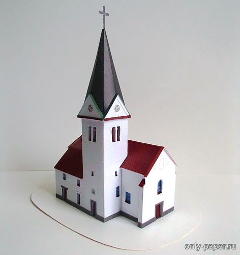 Модель церкви св. Лаврентия из бумаги/картона