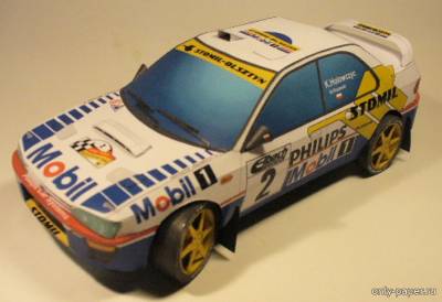 Сборная бумажная модель / scale paper model, papercraft Subaru Impreza WRX Krzysytof Holowczyc Deutschland Rally 1997 (MV Model) 