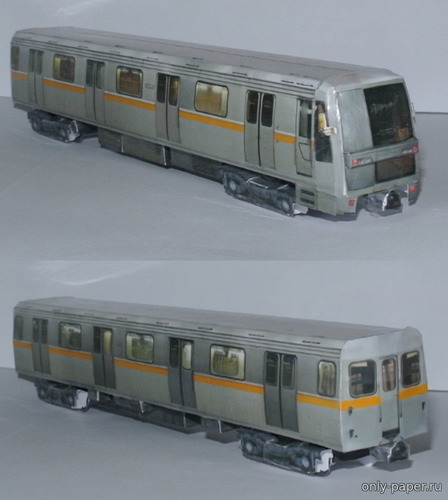 Модель вагона метро «Яуза» из бумаги/картона