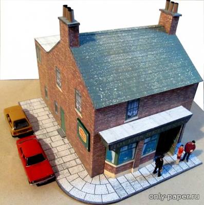 Сборная бумажная модель / scale paper model, papercraft Лондонский паб "Rovers Return" из оперы "Coronation Street" (Kingsway Models) 